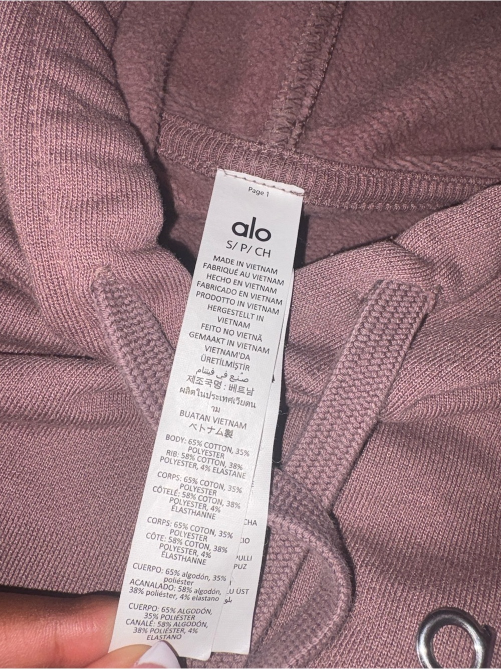 ALO Yoga Men's Mauve Pullover Hoodie - Picture 4 of 4